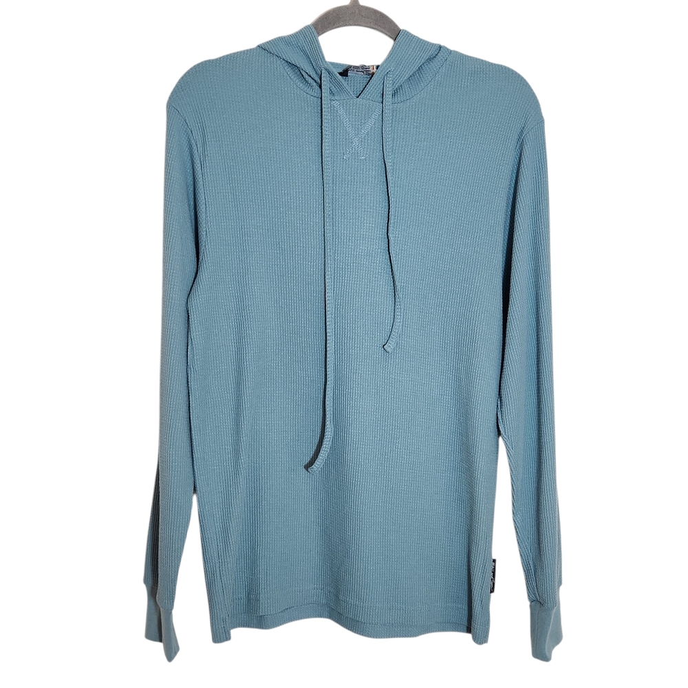 Maui and Sons Blue Thermal Knit Hoodie Size Large NWT